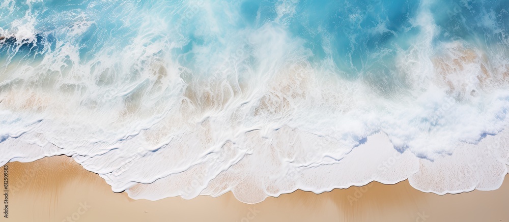 Aufkleber a top down view of an epoxy resin drawing depicting a sandy beach during summer the image shows an o