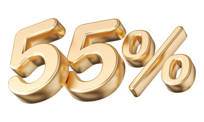 55 percent golden 3d render