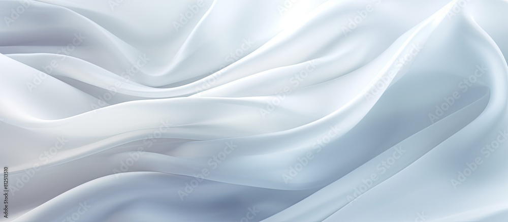 Poster Abstract white cloth background with soft waves ideal for copy space image with bedding sheets