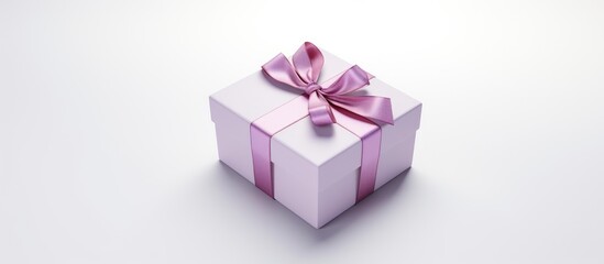 Obraz premium A white background with a top down view of a present box represents the concept of a sale with a 30 off discount available. Creative banner. Copyspace image