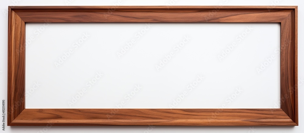 Aufkleber a wooden picture frame stands alone on a white background ready to showcase a copy space image with 