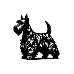 Minimalist Scottish Terrier Vector Silhouette - Capturing the Classic Charm of this Iconic Breed in Simplistic Elegance- Scottish Terrier Illustration.