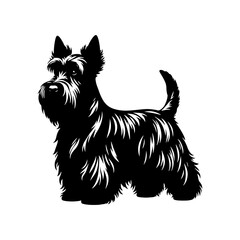 Minimalist Scottish Terrier Vector Silhouette - Capturing the Classic Charm of this Iconic Breed in Simplistic Elegance- Scottish Terrier Illustration.