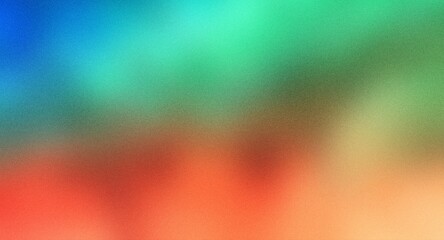 Abstract color gradient pattern, noise grainy texture effect, green blue orange poster banner header design