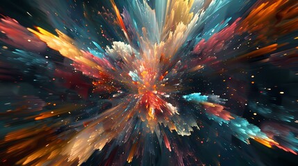 Explosive bursts of color spreading outward in all directions, creating an immersive power explosion that dominates the scene