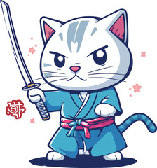 Cute cartoon ninja cat 