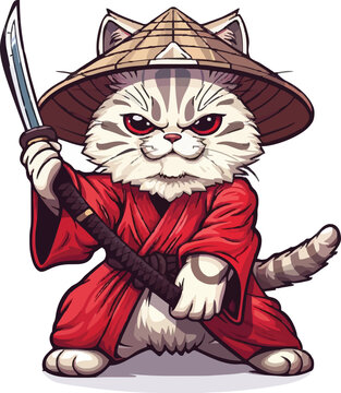 recommend clip art: Cute cartoon ninja cat 