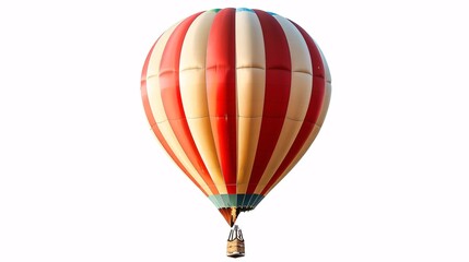 Fototapeta premium A solitary hot air balloon on a blank backdrop.