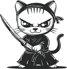 Cute cartoon ninja cat 