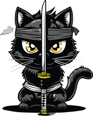 Cute cartoon ninja cat  © MDMASUD