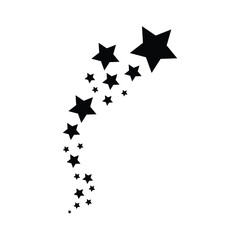 Black falling stars. Shooting star sign for your web site design meteorite and comet symbols. Flying comet with tail, falling meteor, abstract galaxy element. Vector illustration. eps10