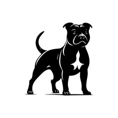 Staffordshire Bull Terrier Vector Silhouette - Capturing Strength and Courage in Simplistic Elegance- Minimalist Staffordshire Bull Terrier- Illustration of Staffordshire Bull Terrier.