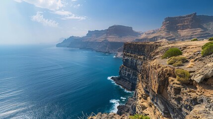Enormous cliffs in the southern area resemble the landscape of Gran Canaria or Portugal.