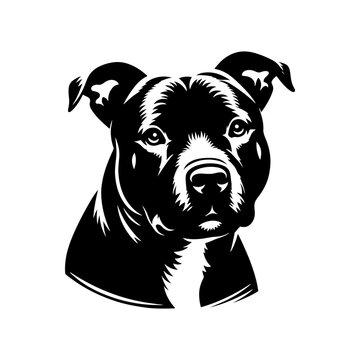 recommend clip art: Staffordshire Bull Terrier Vector Silhouette - Capturing Strength and Courage in Simplistic Elegance- Minimalist Staffordshire Bull Terrier- Illustration of Staffordshire Bull Terrier.