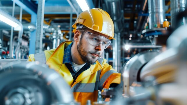 Male engineer Specialist work in factory, hyperreal images, extreme high detail photo, high resolution --ar 16:9 Job ID: 0c64d889-a18c-4d70-99aa-0469e6705119