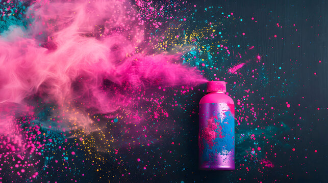 Spray spray with bright paint