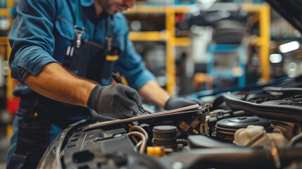Mechanic with a clipboard performing a routine service check, organization and thoroughness emphasized