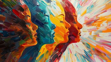 Artistic representation of unity through colorful brushstrokes