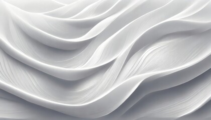 Obraz premium Elegant white sculptural waves texture abstract with a smooth, flowing design.