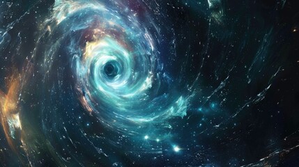 Hypnotic cosmic vortex swirling in space