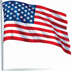 Fototapeta premium American flag in white background