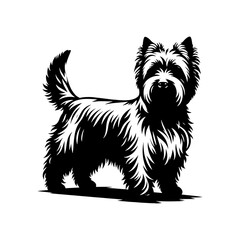  West Highland White Terrier vector Silhouette - Capturing the Endearing Beauty and Playful Spirit of this Beloved Breed-  West Highland White Terrier Illustration.