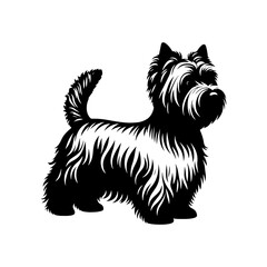  West Highland White Terrier vector Silhouette - Capturing the Endearing Beauty and Playful Spirit of this Beloved Breed-  West Highland White Terrier Illustration.