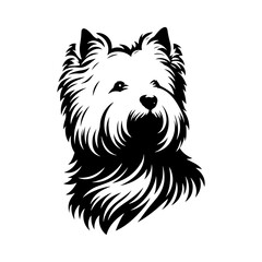  West Highland White Terrier vector Silhouette - Capturing the Endearing Beauty and Playful Spirit of this Beloved Breed-  West Highland White Terrier Illustration.