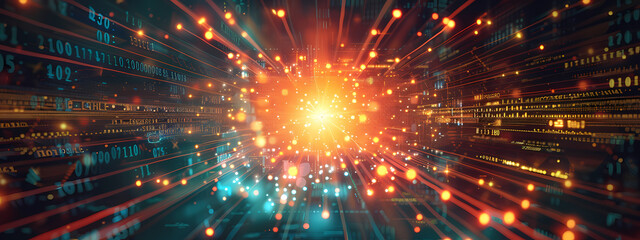 Fototapeta premium Cybernetic Core: The Heart of Digital Evolution