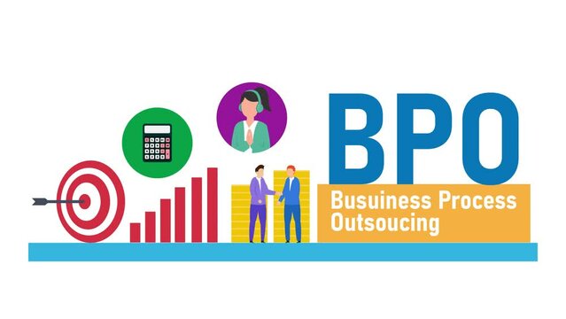 BPO business process outsourcing - Business people with target - chart and money