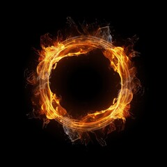 Captivating Floating Ring of Orange Lights in Space