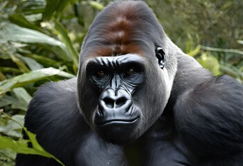 A view of a Gorilla in the Jungle