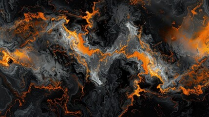 Dynamic Orange and Black Flame Floating in Sky Close-up View