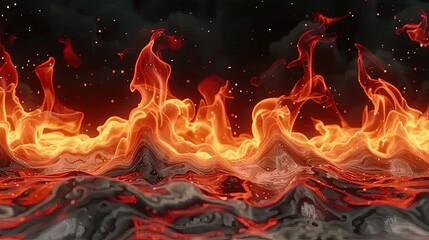 Fototapeta premium Dramatic Ship Fire Scene in Turbulent Waters