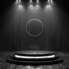 Asimple black geometric podium for product display minimal abstract background branding and...
