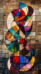 Fototapeta premium A stained glass window with a colorful design