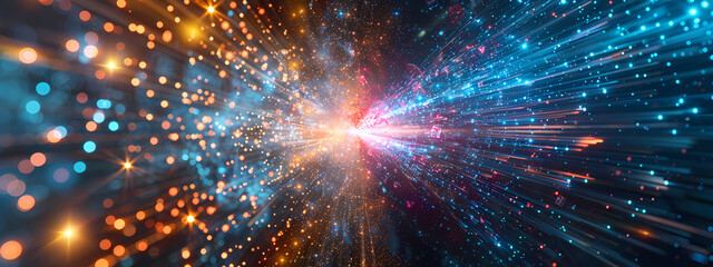 Obraz premium Technological Singularity: Convergence of Data and Light