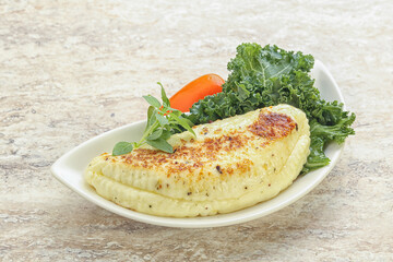 Roasted traditional cheese haloumi