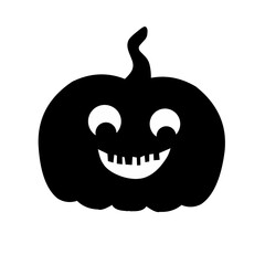 Halloween pumpkin silhouette with various expressions set of vector illustration
