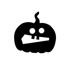 Halloween pumpkin silhouette with various expressions set of vector illustration