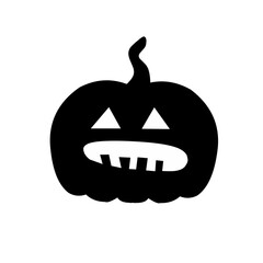 Halloween pumpkin silhouette with various expressions set of vector illustration