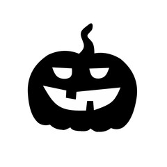 Halloween pumpkin silhouette with various expressions set of vector illustration
