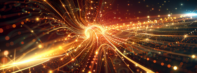 Fototapeta premium Technological Singularity: Convergence of Data and Light