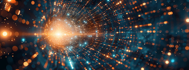 Fototapeta premium Technological Singularity: Convergence of Data and Light