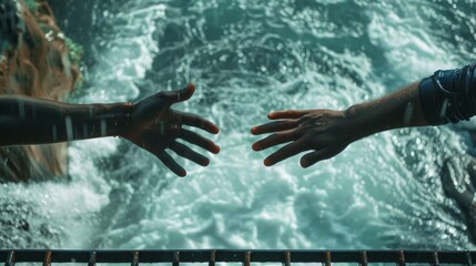 Hands reaching out towards each other to bridge divides