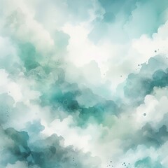 Abstract watercolor texture background in teal tones - obrazy, fototapety, plakaty