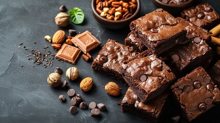   Brownies, nuts, chocolate - optimized text