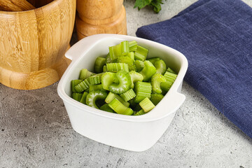 Vegan cuisine - Sliced celery stem