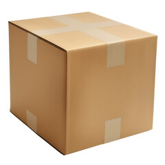 Cardboard box isolated on white background.