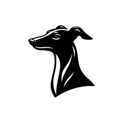 Whippet Dog Vector Silhouette - Minimalist whippet Dog Illustration.